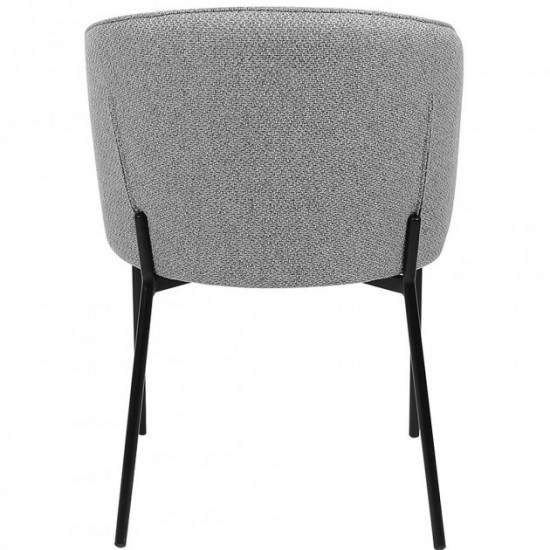 Chair for kitchen, cafe, bar, restaurant Laguna metal black/fabric matting gray Concepto