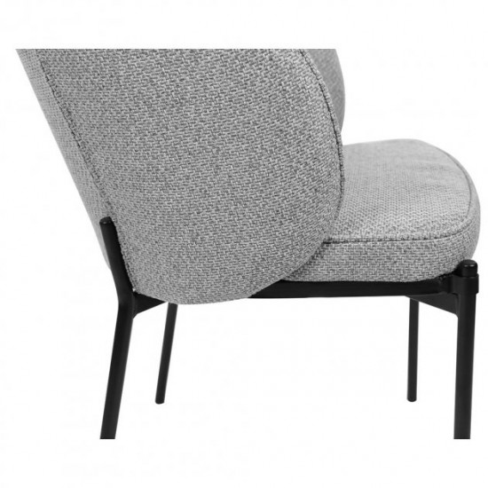 Chair for kitchen, cafe, bar, restaurant Laguna metal black/fabric matting gray Concepto