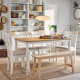 Stool IKEA INGOLF white / Hallarp beige (504.730.73)