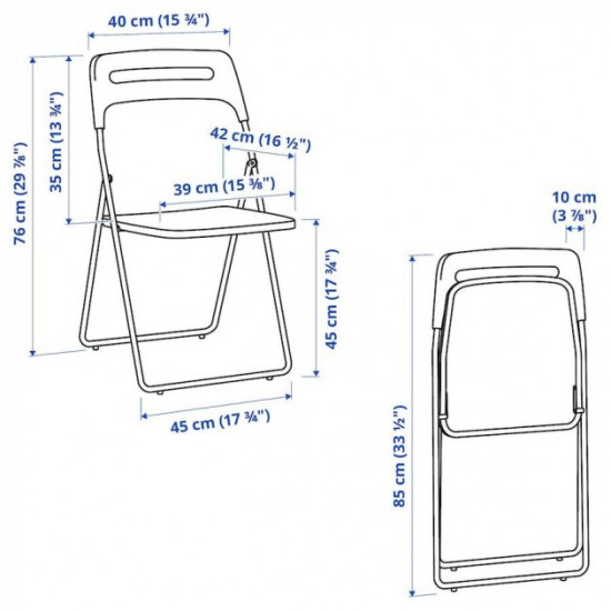 Стілець складаний IKEA NISSE чорний (301.150.66)
