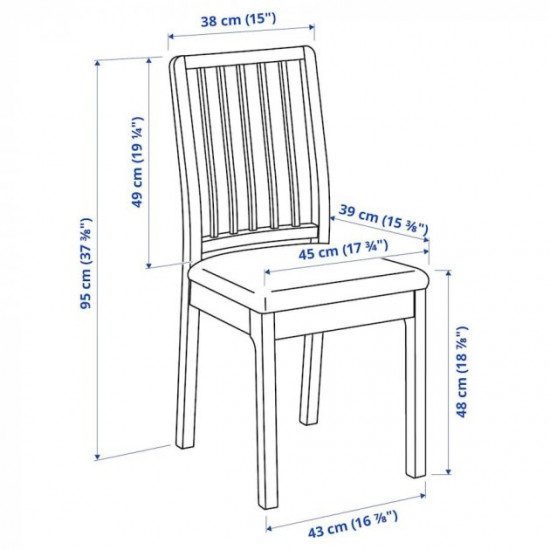 Stool IKEA EKEDALEN birch / Orrsta light gray (003.410.23)