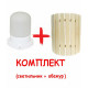 Bath lamp LINDNER Lisilux + Lamp guard for bath and sauna PRO, linden