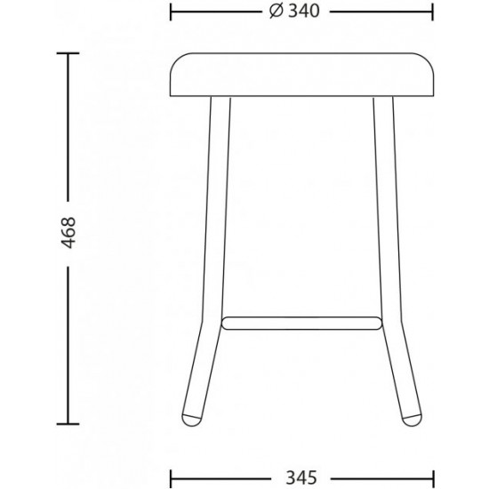 Stool Nowy Styl TEDDY ordf CHROME (BOX-1) V-15