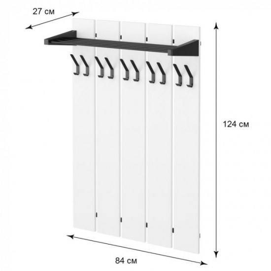 Hallway furniture Fenster Kartel 2 Black chipboard White