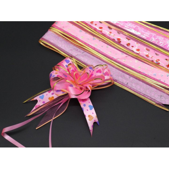 Polypropylene gift bow decorated with organza Light pink (BN-626-10)