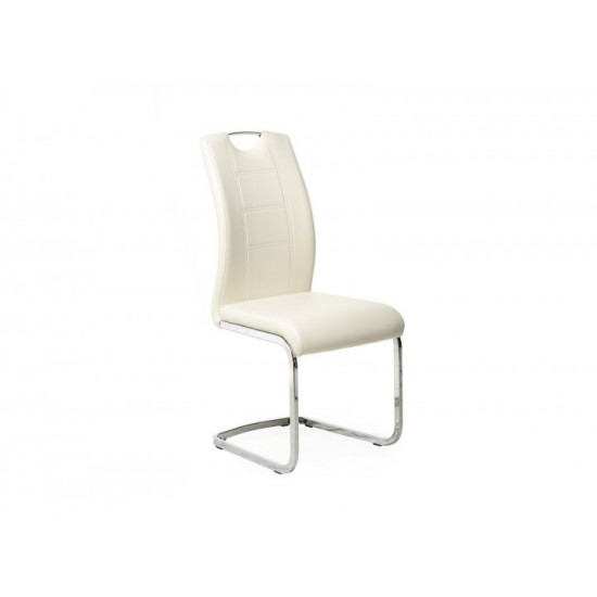 Chair for kitchen, cafe, bar artificial leather + chrome steel S-110 Vetro Mebel white