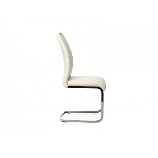 Chair for kitchen, cafe, bar artificial leather + chrome steel S-110 Vetro Mebel white