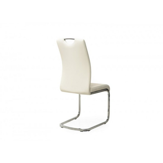 Chair for kitchen, cafe, bar artificial leather + chrome steel S-110 Vetro Mebel white