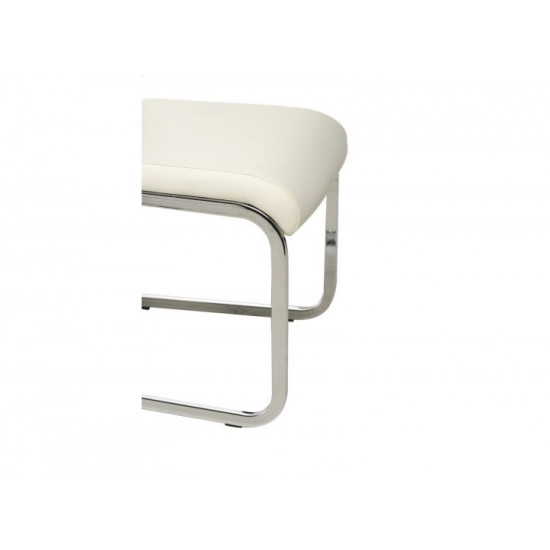 Chair for kitchen, cafe, bar artificial leather + chrome steel S-110 Vetro Mebel white