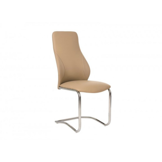 Chair for kitchen, cafe, bar artificial leather + fabric + metal S-103 Vetro Mebel beige