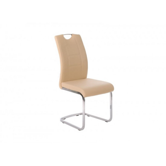 Chair for kitchen, cafe, bar artificial leather + chrome steel S-110 Vetro Mebel beige