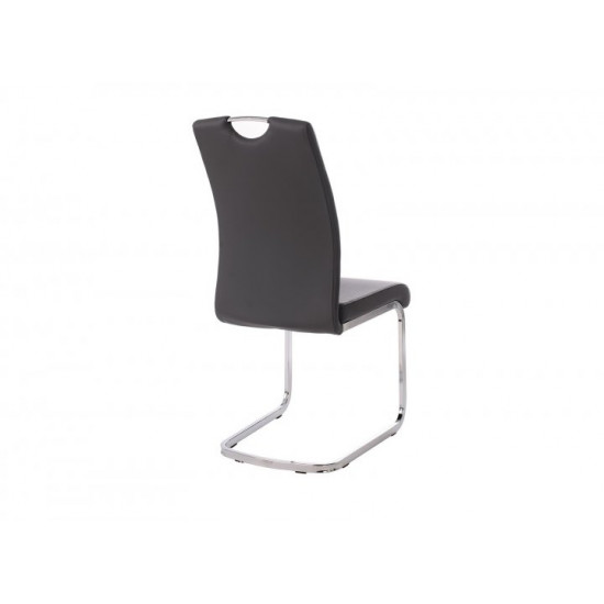 Chair for kitchen, cafe, bar artificial leather + chrome steel S-110 Vetro Mebel gray