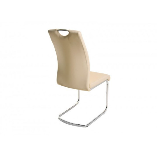 Chair for kitchen, cafe, bar artificial leather + chrome steel S-110 Vetro Mebel beige