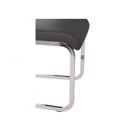 Chair for kitchen, cafe, bar artificial leather + chrome steel S-110 Vetro Mebel gray