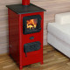 Stove MBS Hera red 7 kW top chimney connection