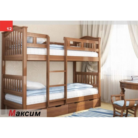 Bunk bed Venger Maxim TIN 101 made of natural alder wood Brown