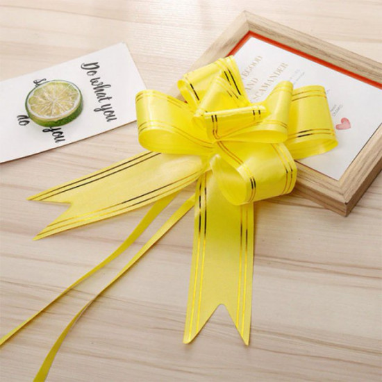 Lesko Yellow bow tie for gift wrapping 32 mm