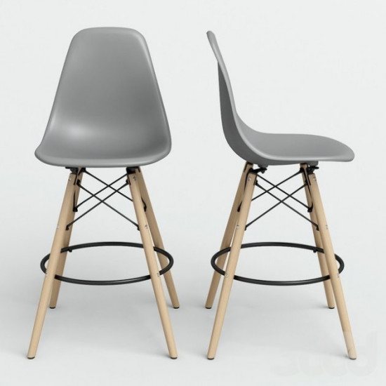  Стул барный Accord Kordo Eames Chair серый 460x420x1080 мм