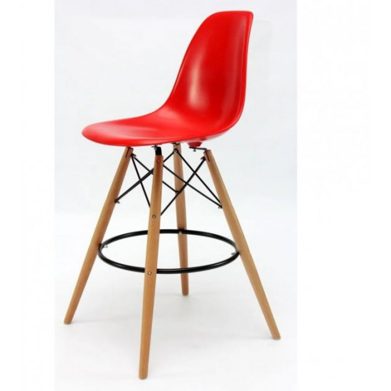  Стул барный Accord Kordo Eames Chair красный 460x420x1080 мм