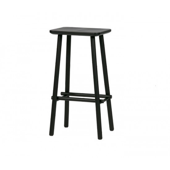 Bar stool XO, Mebelitoff, base metal color - black, seat wood color - black