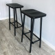 Bar stool XO, Mebelitoff, base metal color - black, seat wood color - black