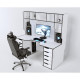 Gaming ergonomic table ZEUS Viking-3S, 160x85 (80) cm, white/black