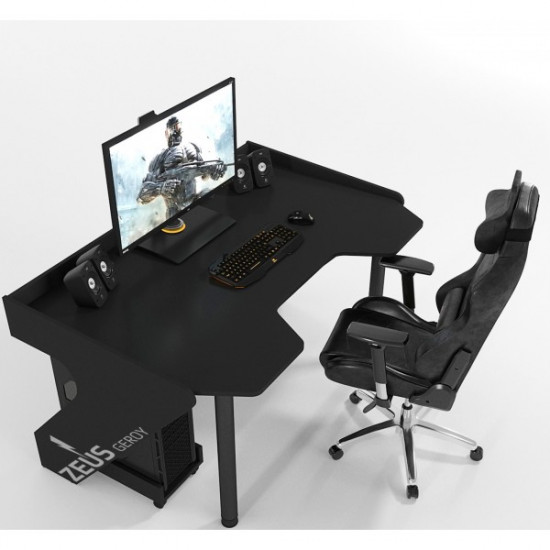 Ergonomic gaming desk ZEUS GEROY, black