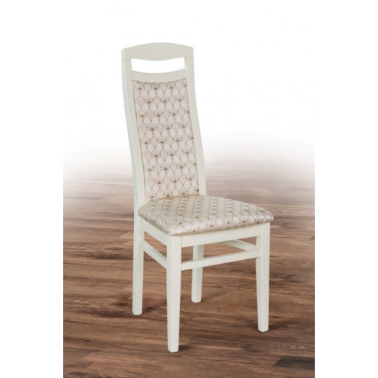 Dining chair for the living room/kitchen natural wood + fabric Cappadocia 2602 Yana Miks Furniture White