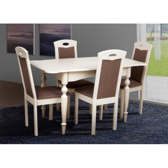 Dining chair for the living room/kitchen made of natural wood + fabric Chester Mix Furniture Beige