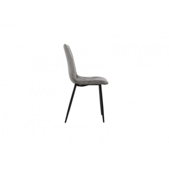 Soft kitchen chair with metal legs Vetro VT-N-42 corduroy color gray