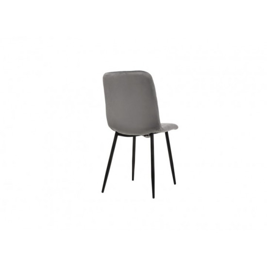 Soft kitchen chair with metal legs Vetro VT-N-42 corduroy color gray