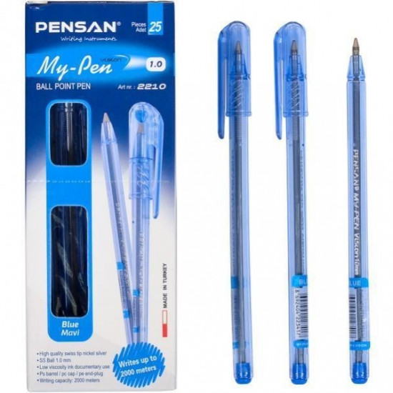 Set of My-Pen Pensan, oil, 25 pcs. 1 mm, blue