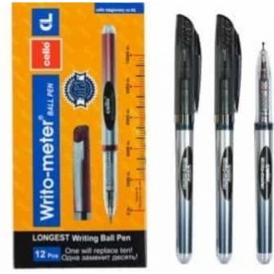 Set of Cello Writometer pens 0.5mm ballpoint, 12 pcs. black