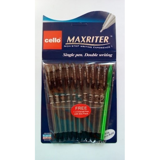 Set of ballpoint pens Cello MAXRITER black 10 pcs + 1 pen as a gift!