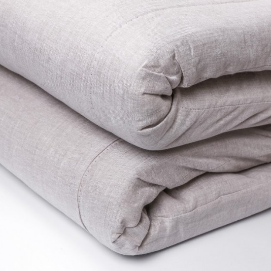 Futon winter-summer Lintex 90x200x5 tan linen Gray