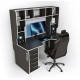 Ergonomic gaming desk with Viking-3L Zeus add-on