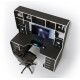 Ergonomic gaming desk with Viking-3M Zeus add-on