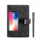 Business Powerbank notepad with digital lock + wireless charging and USB flash drive