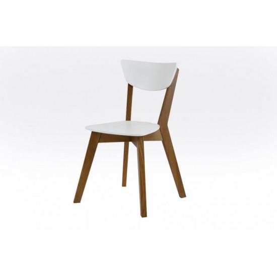 Solid wooden chair for the living room/kitchen Rondo Mix Furniture Walnut+white