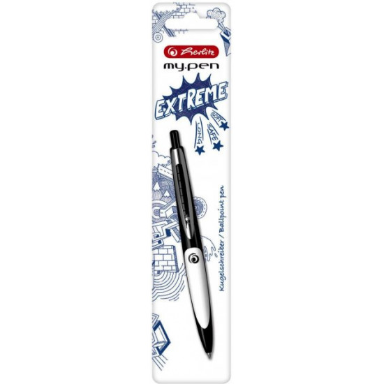 Ballpoint pen Herlitz My.Pen Extreme Black-White Black body Blue (50028276)