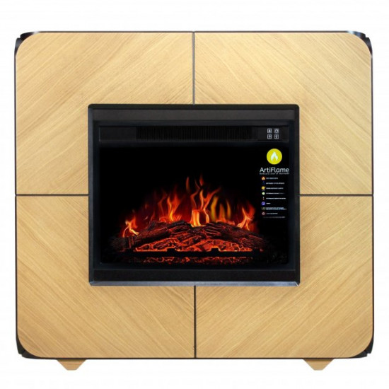 Electric fireplace with portal ArtiFlame CUBE AF23S LIGHT OAK (with sound)