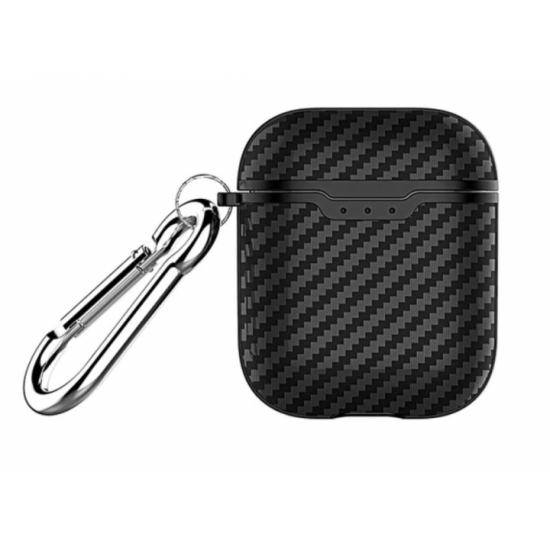  Силиконовый чехол Primo Carbon Fiber для AirPods 2 - Black