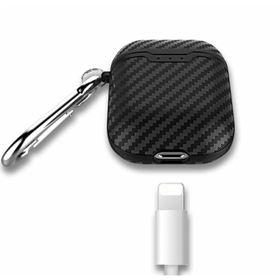  Силиконовый чехол Primo Carbon Fiber для AirPods 2 - Black