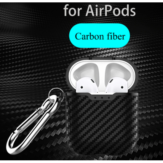  Силиконовый чехол Primo Carbon Fiber для AirPods 2 - Black