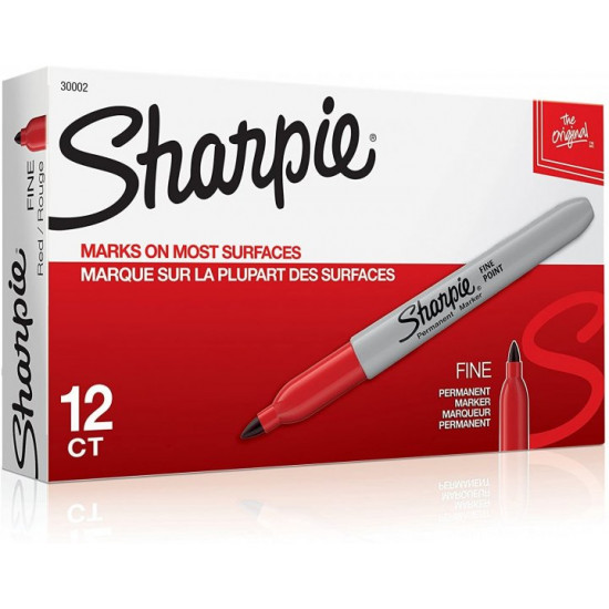 Permanent markers Sharpie Permanent Markers, Fine Point Red 12 pcs. (?30002)