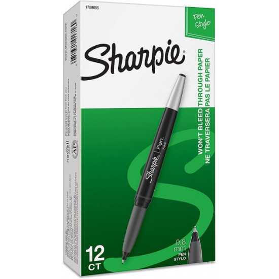 Set of liner pens Sharpie Grip Pen, Fine Tip 0.8 mm 12 pcs. (1758055)