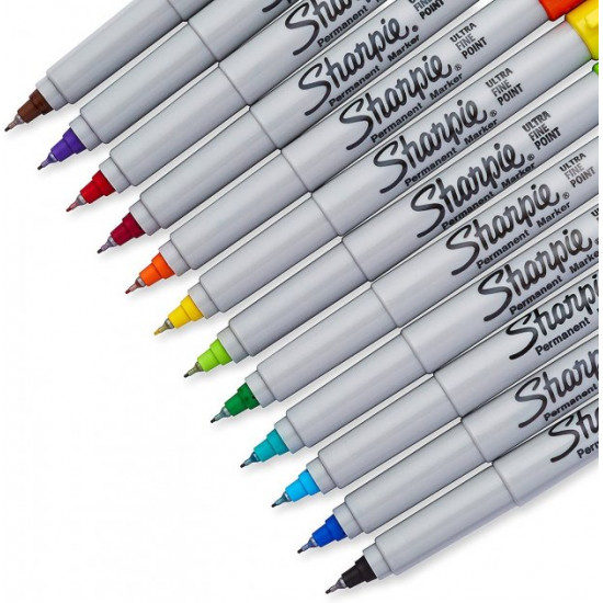 Markers permanent liners Sharpie Permanent Markers, Ultra Fine Point 12 pcs. (37175PP)