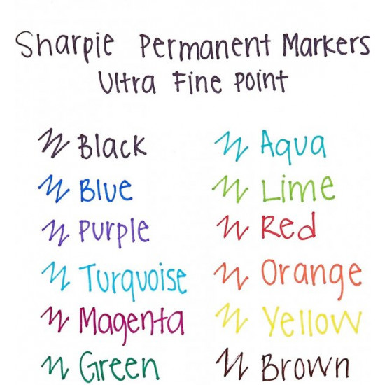 Markers permanent liners Sharpie Permanent Markers, Ultra Fine Point 12 pcs. (37175PP)