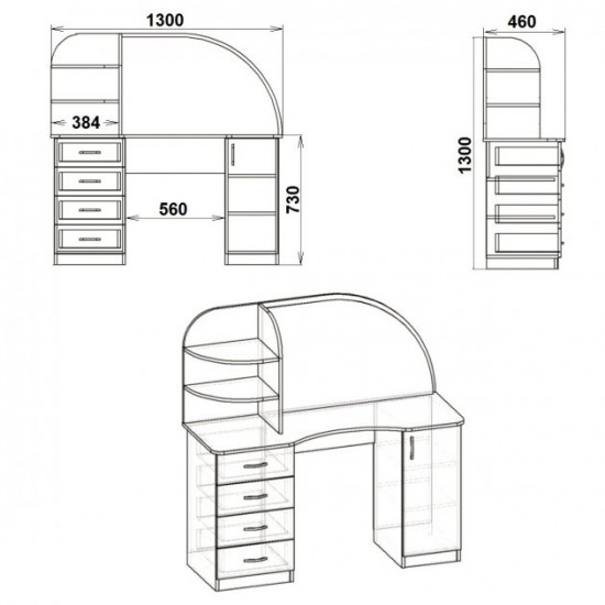 Dressing table-6 for the bedroom Companit Wenge combi