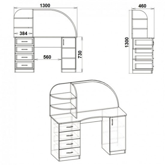 Dressing table-6 for the bedroom Companit Alder